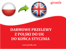 DARMOWE PRZELEWY PIENIEZNE Z POLSKI W STYCZNIU!